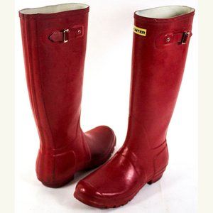 Hunter Boots Glossy Red Ladies US 9 M